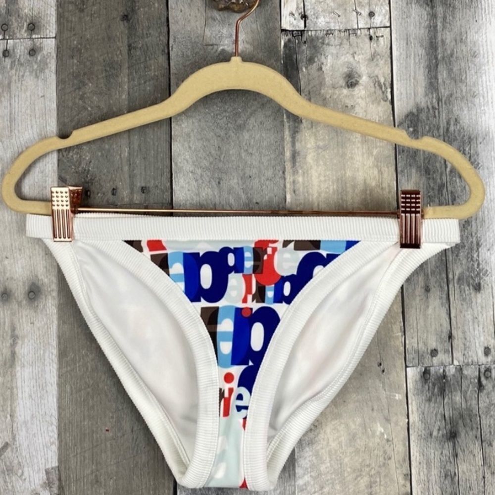 ✨ Aerie Pop Longline Red White & Blue Logo Bikini Bottom✨
